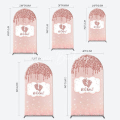 Lofaris Oh Girl Rose Gold Glitter Arch Baby Shower Backdrop