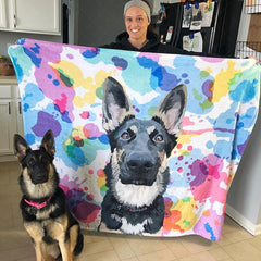 Lofaris Oil Painted Realistic Cute Dogs Custom Pet Blanket