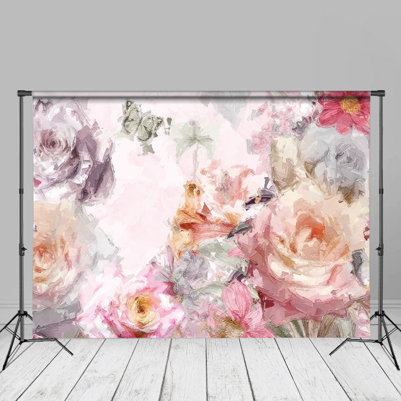 Lofaris Oil Painting Butterfly Floral Fine Art Photo Backdrop