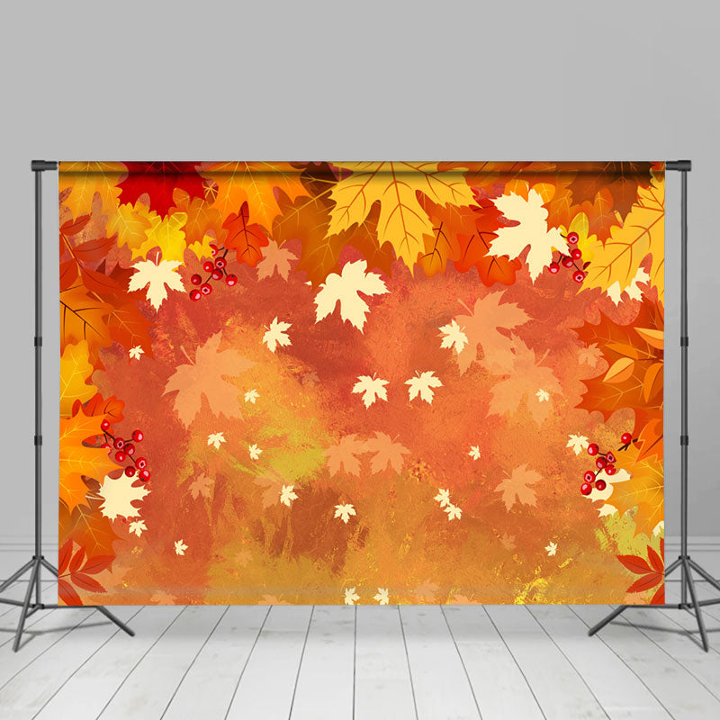 Lofaris Oil Painting Red Maple Berry Autumn Backdrop For Decor
