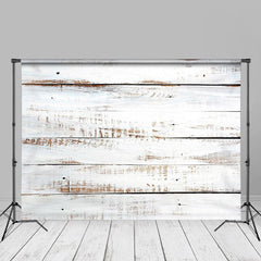 Lofaris Old Wooden Grain White Portrait Photo Backdrop