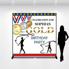 Lofaris Olympics Celebrate Gold Custom Birthday Backdrop