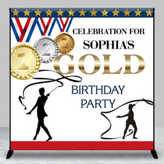 Lofaris Olympics Celebrate Gold Custom Birthday Backdrop