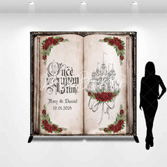 Lofaris Once Upon A Time Book Roses Custom Wedding Backdrop