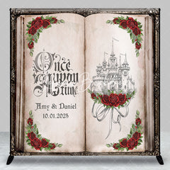 Lofaris Once Upon A Time Book Roses Custom Wedding Backdrop