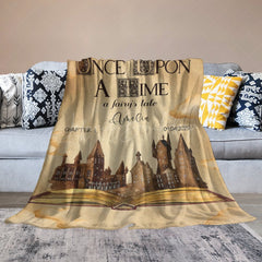 Lofaris Once Upon A Time Fairy Tale Book Custom Name Blanket