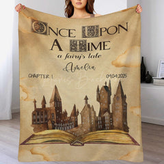 Lofaris Once Upon A Time Fairy Tale Book Custom Name Blanket