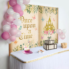 Lofaris Once Upon A Time Princess Castle Birthday Backdrop