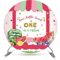 Lofaris One In A Melon Cute Fruits Round Birthday Backdrop