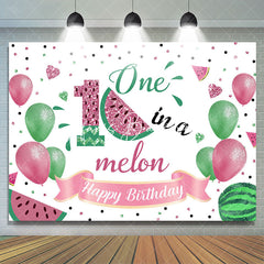 Lofaris One In A Melon Rose Gold Glitter Birthday Backdrop