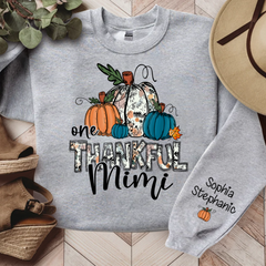 Lofaris One Thankful Mimi Autumn Pumpkin Custom Sweatshirt