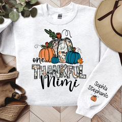 Lofaris One Thankful Mimi Autumn Pumpkin Custom Sweatshirt