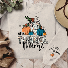 Lofaris One Thankful Mimi Autumn Pumpkin Custom Sweatshirt