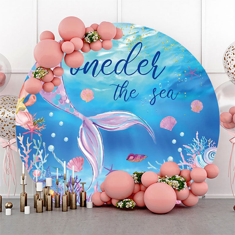 Lofaris Oneder The Sea Mermaid Coral Shell Circle Backdrop