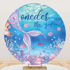 Lofaris Oneder The Sea Mermaid Coral Shell Circle Backdrop