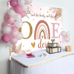 Lofaris Onederful Floral Rainbow Boho 1st Birthday Backdrop