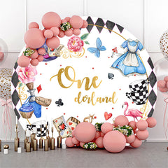 Lofaris Onederland Dress Floral Round 1st Birthday Backdrop