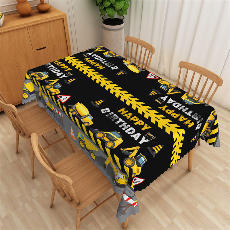 Lofaris Operation Vehicle Black Birthday Party Tablecloth