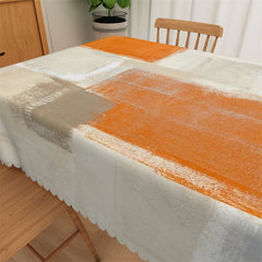 Lofaris Orange And Grey Abstract Paint Art Graffiti Tablecloth