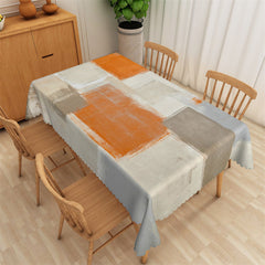 Lofaris Orange And Grey Abstract Paint Art Graffiti Tablecloth