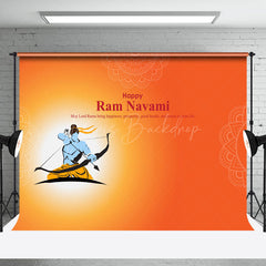 Lofaris Orange Archery Lord Rama Happy Ram Navami Backdrop