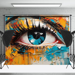 Lofaris Orange Blue Eye Graffiti Wall Photo Shoot Backdrop