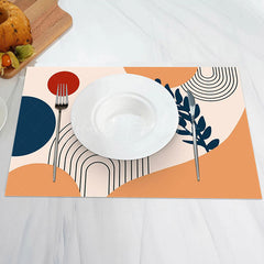 Lofaris Orange Blue Red Modern Black Line Set Of 4 Placemats