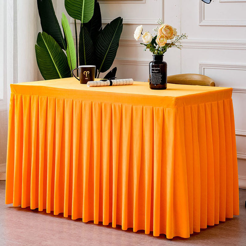 Lofaris Orange Fitted Velvet Rectangle Table Skirts Cover