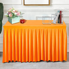 Lofaris Orange Fitted Velvet Rectangle Table Skirts Cover