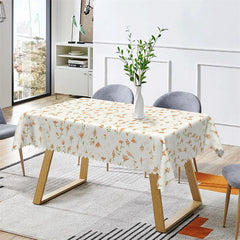 Lofaris Orange Flower Country Dining Room Pattern Tablecloth