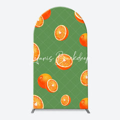 Lofaris Orange Green White Plaid Birthday Arch Backdrop Kit