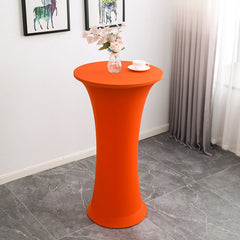 Lofaris Orange High Top Round Spandex Cocktail Tablecloths