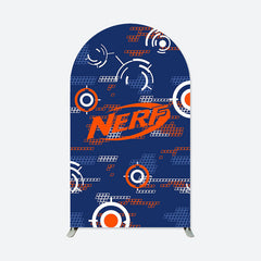 Lofaris Orange Nerf Target Blue Arch Backdrop For Party