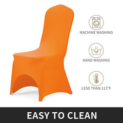 Lofaris Orange Open Back Stretch Spandex Banquet Chair Cover