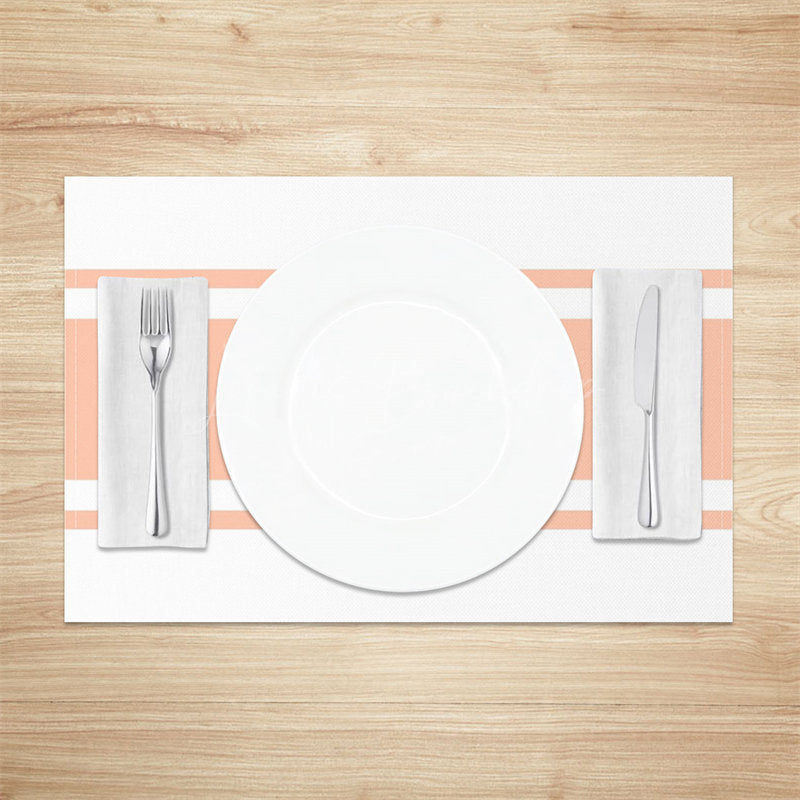 Lofaris Orange Pink White Simple Dining Set Of 4 Placemats