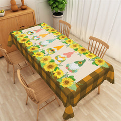 Lofaris Orange Plaid And Sunflowers Drafts Autumn Tablecloth