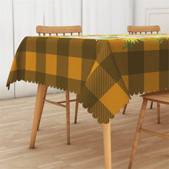 Lofaris Orange Plaid And Sunflowers Drafts Autumn Tablecloth