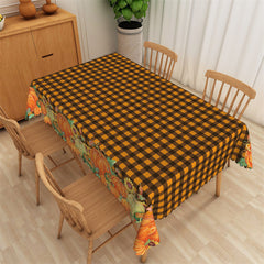 Lofaris Orange Plaid Pumpkin Autumn Theme Tablecloth For Kitchen