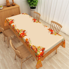 Lofaris Orange Pumpkin Plants Dining Thanksgiving Tablecloth