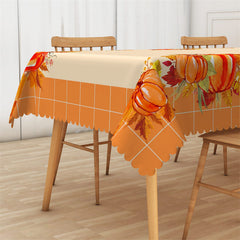 Lofaris Orange Pumpkin Plants Dining Thanksgiving Tablecloth