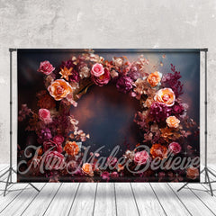 Lofaris Orange Purple Flower Wreath Abstract Wall Backdrop