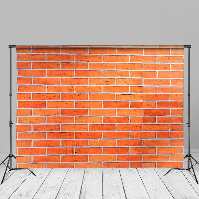 Lofaris Orange Red Classic Brick Wall Photography Backdrop