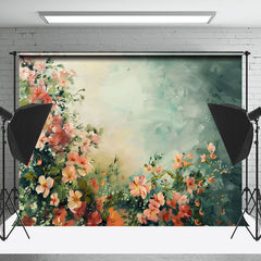 Lofaris Orange Red Flowers Painting Abstract Fine Art Backdrop