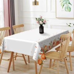 Lofaris Orange Rose Flower Pattern Rectangle Tablecloth