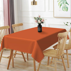 Lofaris Orange Soild Color Rectangle Tablecloth For Fall