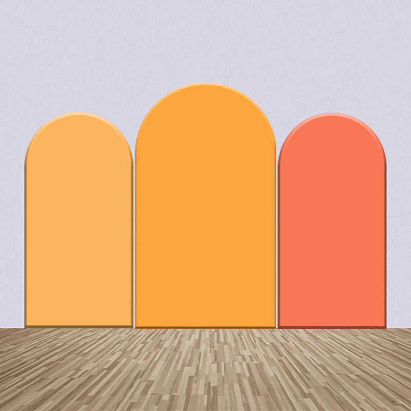 Lofaris Orange Solid Color One Sided Arch Backdrop Kit