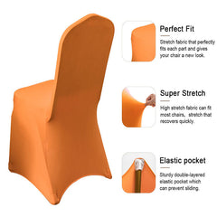 Lofaris Orange Stretch Spandex Banquet Chair Slipcovers