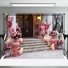 Lofaris Ornate Front Door Rose Heart Valentines Day Backdrop