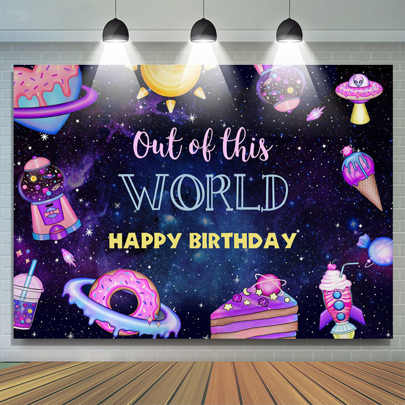 Lofaris Out Of This World Dessert Happy Birthday Backdrop