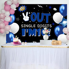 Lofaris Out Single Digits Im 10 Ballons Birthday Backdrop